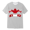 thumbnail image 4 of Boys Shirts Graphic T Shirt with Embroidered Maple Leaf Canadian Patriotic Celebration Tee for Kids Light Gray 13 Years-14 Years, 4 of 4