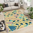 thumbnail image 2 of 4x5 Area Rugs Yellow Green Ocean Plant Boys Rugs for Bedroom, Herbal Plant Collection Print Kids Room Rug Soft Fuzzy Washable for Living Room Game Room Coffee Table, 2 of 7
