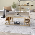 thumbnail image 4 of Evelyn&Zoe Modern/Contemporary 54" Wide Brass Coffee Table, 4 of 7