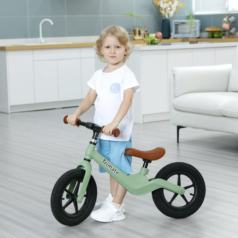 Trimate Toddler Balance Bike, Green No Pedal Sport Bike for 3-5