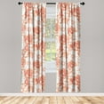 thumbnail image 3 of Ambesonne Floral Inspiration Curtains, Romantic Retro, Pair of 28"x84", White Pale Rust and Cinnamon, 3 of 5