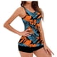 thumbnail image 5 of Tankini de moda para mujer, color sólido con cojín en el pecho y sin soporte de acero, traje de baño holgado con cordón dividido, traje de baño de dos piezas para mujer, trajes de baño tankini para mu, 5 of 7