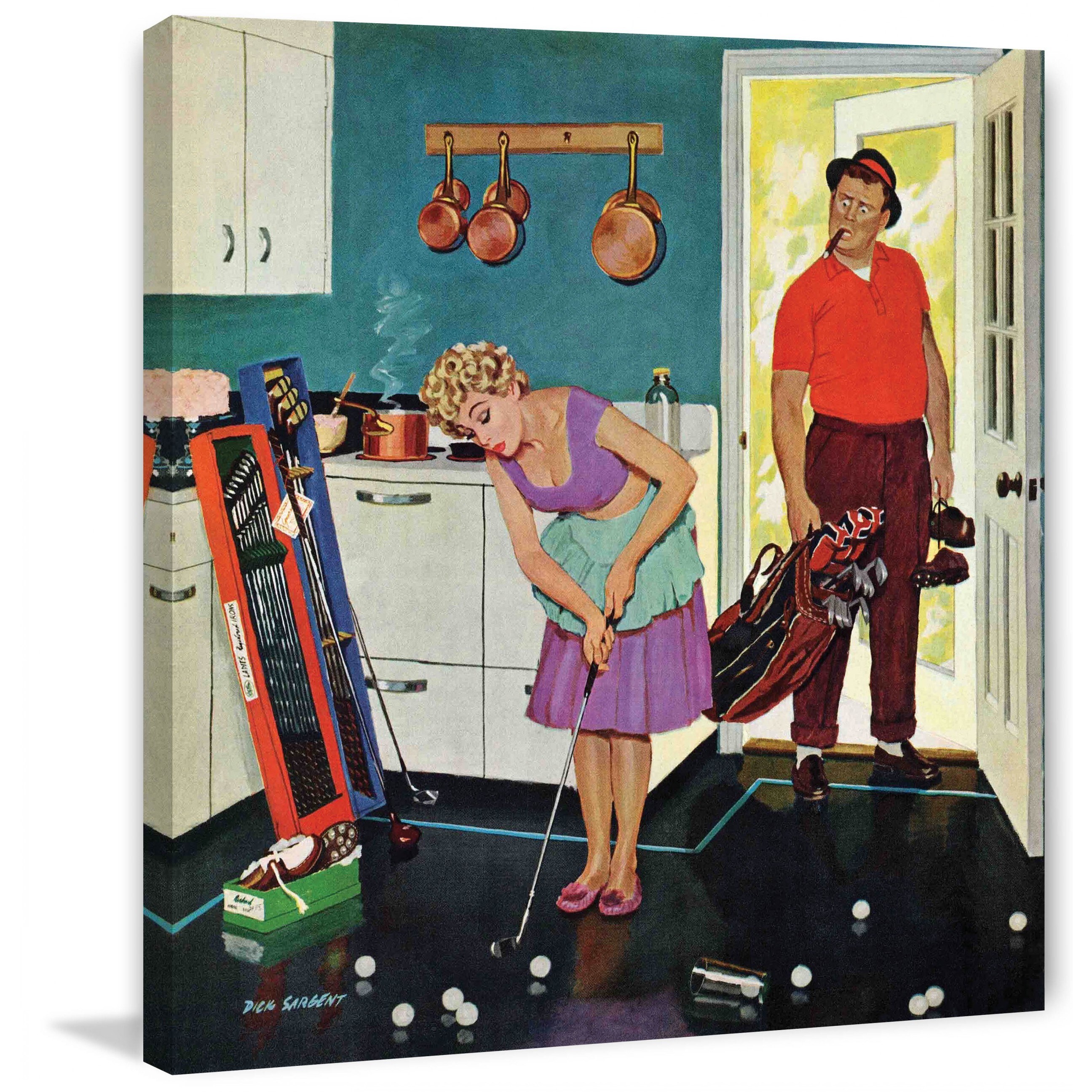 Marmont Hill Putting Around in the Kitchen by Richard Sargent Painting Print on Canvas