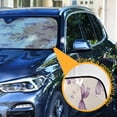 thumbnail image 4 of Foldable Car Windshield Sunshade UV Sun Visor Protector Blocks UV Rays Keeps Vehicle Cool 53x23.5 Inch Pastel Lavender Bows, 4 of 8