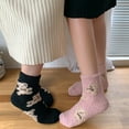 thumbnail image 2 of Yokua Women Coral Velvet Winter Fuzzy Slipper Socks Cute Bear Animal Sleep Foot Warmer, 2 of 21