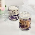 thumbnail image 4 of 4 Pack Bathroom Canisters Transparent Storage Jar for Cotton Ball, Swab, Floss Purple Candle Pumpkin Skull, 4 of 6
