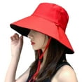 thumbnail image 6 of DLQT Black Rice M Sun Hat Female Spring And Summer Korean Version Student Double-Sided Fisherman Hat Foldable Ladies Outdoor Large Brim Sun Hat, 6 of 6