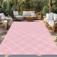 thumbnail image 2 of Pink White Stripes Outdoor Rug 6x9 Ft - Reversible Patio Rug Outdoor Camping Rugs, Simple Geometric Modern Monochrome Washable Indoor Outdoor Area Rugs, Non-Slip Outdoor Carpet Runner for Deck/Porch, 2 of 8
