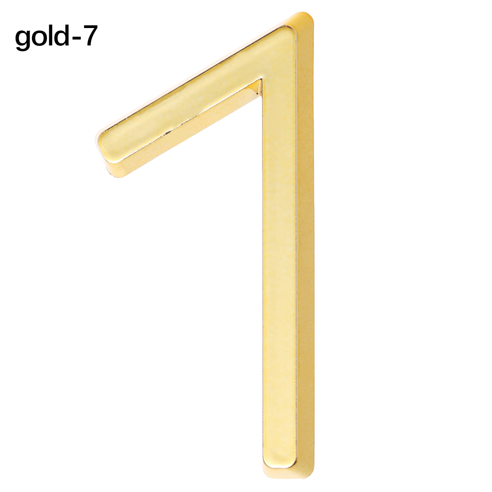0 to 9 Reflective SelfAdhesive Gold Silver Door Number Signs Numeral