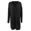 thumbnail image 4 of MKLEKYY Jackets for Women Winter Womens Boho Patchwork Cardigan Long Sleeve Open Front Knit Sweaters Coat Pockets, 4 of 6
