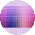 thumbnail image 1 of Ahgly Tapis Rond Lavable en Machine Intérieur Transitionnel Fleur Rose, 8 Pieds Rond, 1 of 7