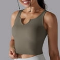 thumbnail image 6 of Women's Crop Tops Yoga Workout Sport Sleeveless Tops Quick Dry Slim Shaping Back Fitness Stretchy Tank Tops with Bra Dark Gray,S, 6 of 6