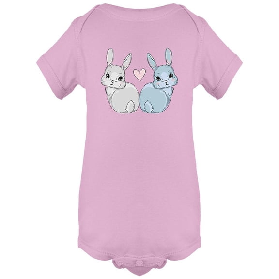 Cute Bunny Couple Design Bodysuit Infant -Image by Shutterstock,  24 Months
