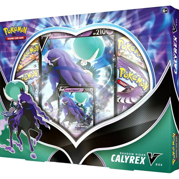 Pokemon Sword & Shield Chilling Reign SHADOW Rider Calyrex V Box (4 Booster Packs, Promo Card & Oversize Card)