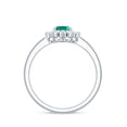 thumbnail image 3 of Rosec Jewels Lab Grown Emerald Oval Engagement Ring with Halo - 5X7 mm - Emerald Diamond Ring for Women - AAAA Grade Certified, 18K White Gold, US 9.50, 3 of 9
