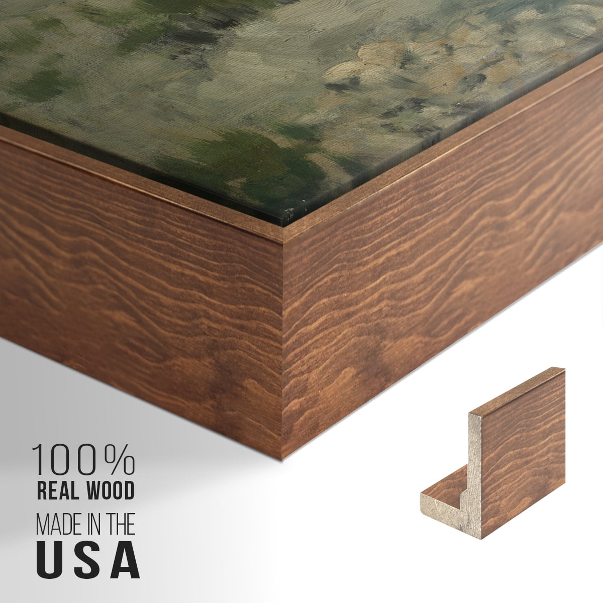Vintage Landscape-CCCLXXVII By Wexford Home Framed in Walnut Wood Gallery Wrapped Canvas 17 in. x 25 in.