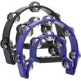 thumbnail image 1 of Panderetas de mano KAIYANG 10 pulgadas y 20 tambores de percusión de metal con cascabeles azul y negro, 1 of 5