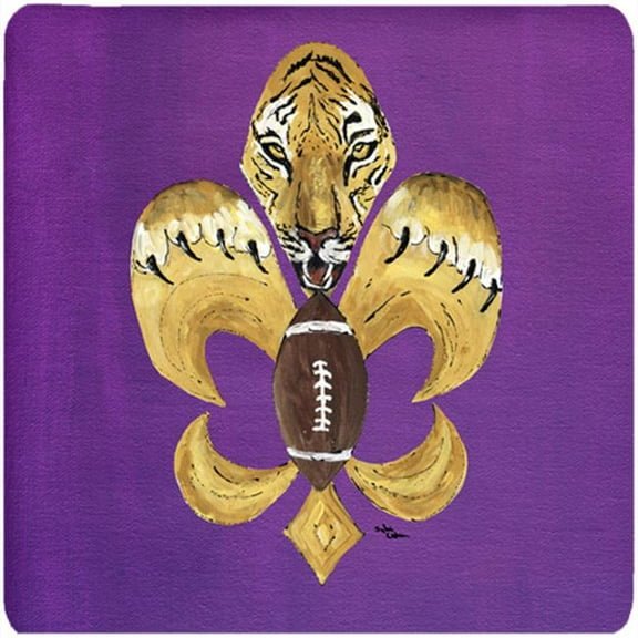Tiger Football Fleur De Lis Foam Coasters - Set 4