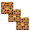 thumbnail image 7 of Dreamtimes 3 PCS Pumpkin Cartoon Plaid Baby Muslin Washcloths, Retro Halloween Pattern Face Towel Burp Cloths Ultra Soft Absorbent Cotton Bath Wipes Towels for Newborn Boys Girls, 7 of 7