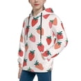 thumbnail image 2 of Daiia Hand Drawn Strawberry for Boys Fashion Hoodies & Sweatshirts with Kangaroo Pocket,Hooded Sweatshirt for Kid, Breathable& Moisture Wicking-Large, 2 of 6