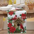 thumbnail image 1 of New Red Poinsettia Christmas Table Flag Snowflake Decorative Vintage Linen Tablecloth Tablecloth, 1 of 7