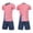 Pink, variant on YHAJDS Unisex Kid Girl Boy 2 Piece Summer Sport Set Youth Soccer Jersey Quick Dry Mesh Short Sleeve Crewneck Pocket Shorts Set
