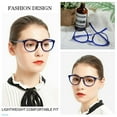 thumbnail image 4 of MARE AZZURO Reading Glasses 2.5 Women Trendy Round Readers 100 125 150 175 200 225 250 275 300 350 400 500 600 (Blue, 2.50) with Spring Hinge, Composite Lens, 4 of 8