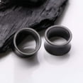 thumbnail image 3 of A Pair of Blackline Solid Steel Double Flared Ear Gauge Tunnel Plug, 3 of 4