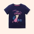 thumbnail image 2 of Little Girls T Shirt Summer Casual Short Sleeve Cute Cartoon Print Crewneck Kids Comfortable Girls' Tops, Tees & Blouses Size 7T,Navy, 2 of 3