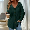 thumbnail image 2 of Kukoosong Women's Casual Jacket, Fashion Solid Color Long Sleeve Button Down Jacket, Hooded Button-Up V-Neck Sweater Coat, 2 of 7