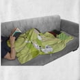 thumbnail image 6 of Kissing Soft Flannel Fleece Throw Blanket, Abstract Love Composition with Girl and Boy Flying Birds Flowers Modern, Cozy Plush for Indoor and Outdoor Use, 50" x 70", Multicolor, by Ambesonne, 6 of 6