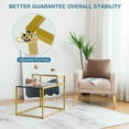 thumbnail image 4 of Gymax 2 Tier End Side Table Metal Frame Nightstand with Storage Shelf Living Room, 4 of 9