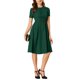 thumbnail image 5 of INSPIRE CHIC Vestido Midi Vintage de los años 1950 con Cuello Redondo y Manga Corta XL Verde Oscuro, 5 of 8