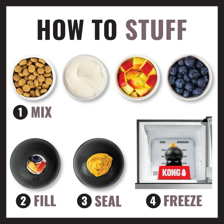 KONG Extreme Large Dog Toy for Play, Ultra-Durable Black Rubber