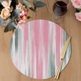 thumbnail image 3 of Pink Gray Round 13 Inch Placemats Set of 6, Contemporary Abstract Gradient Aesthetic HeatResistant Non Slip Place Mats for Dining Table, Wipeable Braided Kitchen Table Mats for Housewarming, 3 of 9
