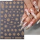 thumbnail image 4 of Pegatina de uñas de copo de nieve con purpurina dorada 3D, suéter blanco reflectante de invierno, Estrella bailarina, árbol de Navidad, lámina de aluminio, puntas de calcomanía de Año Nuevo, 4 of 4