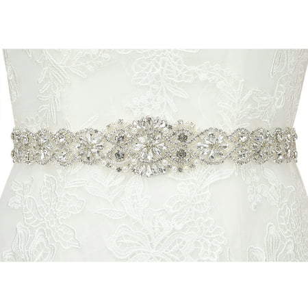 HDE Rhinestone Bridal Belt Sash Crystal Wedding Sash Belt for Wedding Dress (Best Rhinestones For Clothing)