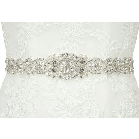 - HDE Rhinestone Bridal Belt Sash Crystal Wedding Sash Belt for Wedding Dress Gown