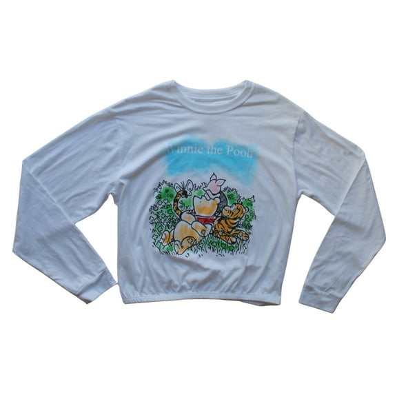 Disney Winnie the Pooh Junior Women's Crop Top Long Sleeve T-Shirt (XS)