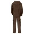 thumbnail image 3 of Domzest Mens Sweatsuits 2 Piece Set Tracksuits Joggers Hoodies Full-Zip Comfort Autumn Outfits Long Sleeve Sports Crewneck Suit Set Brown M-MID, 3 of 7