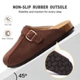 thumbnail image 5 of Ecetana Womens Suede Clogs Comfort Slip-On Mules with Adjustable Buckle Strap Indoor Outdoor Sandals, 5 of 7