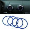 thumbnail image 5 of Paquete de 4 anillos de salida de ventilación de aire, adhesivo decorativo para cubierta, ajuste para A3, accesorios interiores de coche Azul DYNWAVEMX Cubierta del anillo de salida de ventilación de aire, 5 of 5