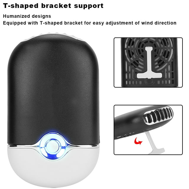 Mini ventilador portátil, Secador de pesta?as eléctrico recargable USB Household, Soplador de extensión de pesta?as Nail Art Secador de pesta?as de extensión de ventilador de esmalte de u?as(Negro) Ecomeon no