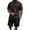 Black, variant on Men's 2 Piece Casual Outfit Polo Shirt and Shorts Set Summer Beach Vacation Tracksuit for Daily Wear