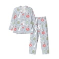 thumbnail image 1 of Fotbe Bunny cartoon with easter Pijama de Hombre con Estampado de Manga Larga, Conjunto de 2 Piezas, Ropa de Dormir Suave y Cómoda con Bolsillos-Large, 1 of 7