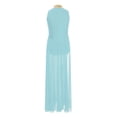 thumbnail image 3 of Moggemol Robe de Danse Sans Manches pour Filles Robe de Danse Contemporaine Fendue Longue Jupe Bleu Clair 6, 3 of 4