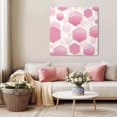 thumbnail image 5 of Pink Marble Wall Art Painting on Canvas, Gold White Geometric Hexagon Modern Canvas Art Home Prints Wall Art Framed Modern Artwork for Living Room Bedroom Wall Decor 12x12in, 5 of 9