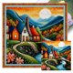 thumbnail image 1 of Kit Punto Cruz Con Paisaje Impreso Hilo Algodón Ecológico Bordado 11CT 40x40cm, 1 of 9