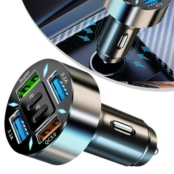 Wide Compatibility 6 Ports USB Car Charger Adapter for Various USB Devices