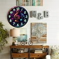 thumbnail image 4 of Neon Clock Music Notes Wall Decor 10-Inch Silent Wooden Wall Clock, Battery Operated (AA Batteries Not Included), Artistic Home Decor, 4 of 7